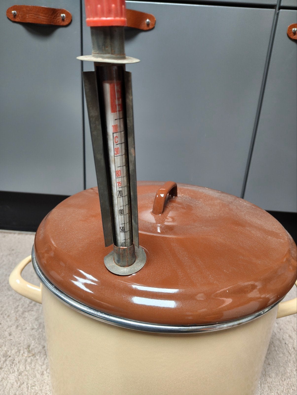 Vintage Weckketel met Thermometer - Emaille, Ophalen