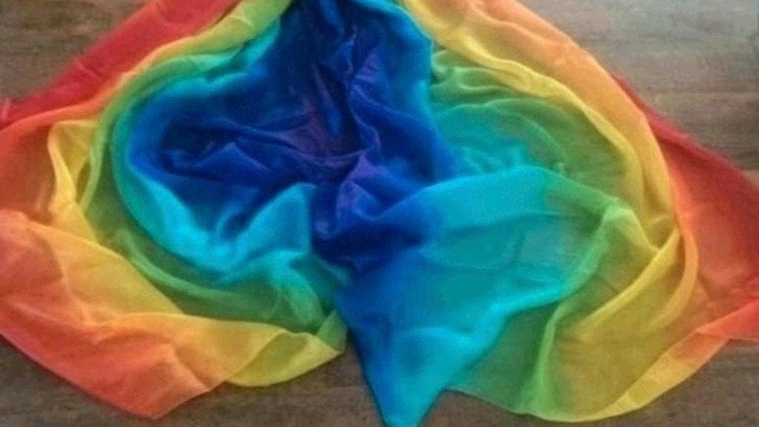 Regenboog speelzijde XL doek 100% zijde - nieuw, Ophalen of Verzenden, Nieuw