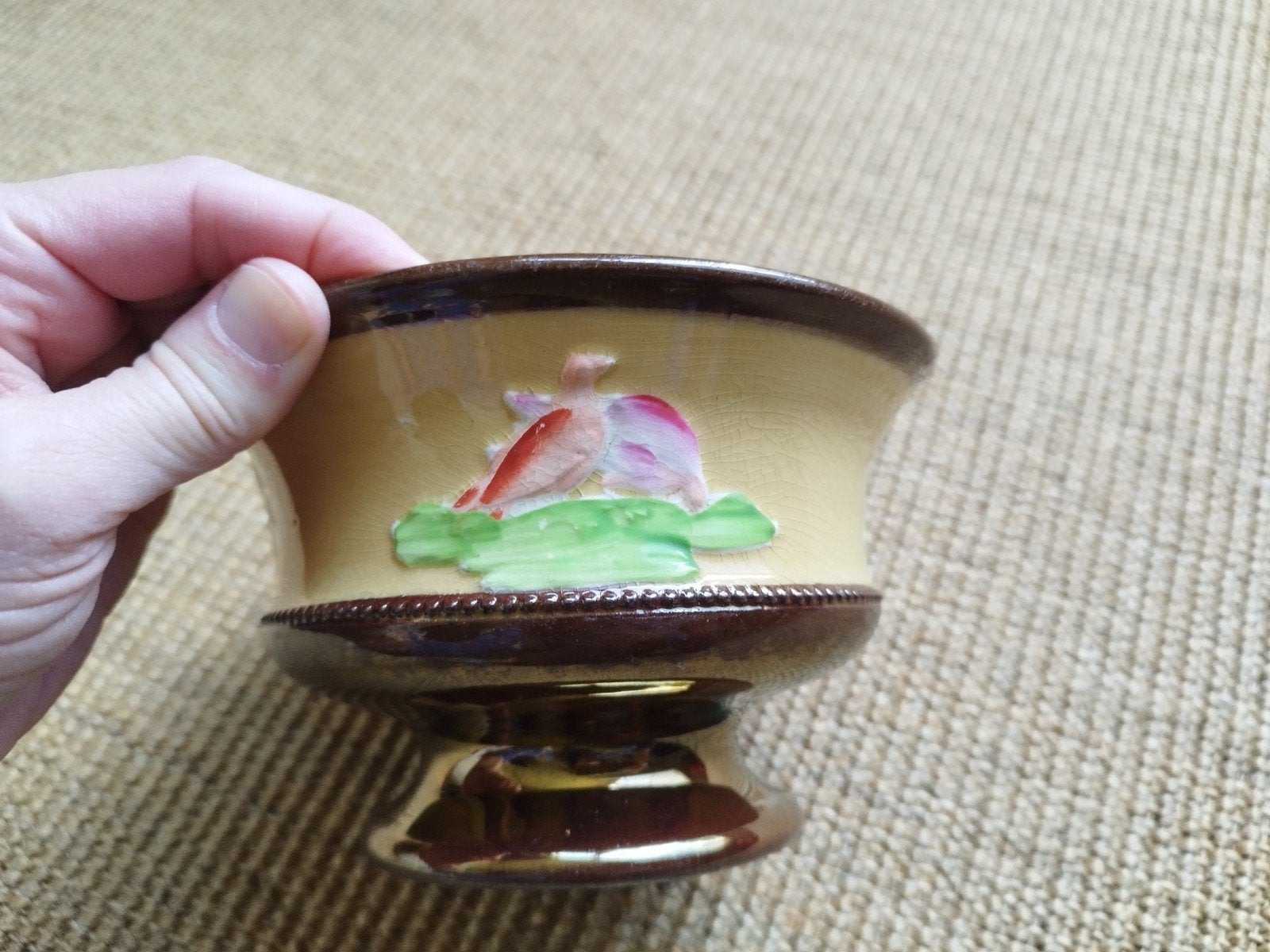 Verschillende items goudsteen / copper lusterware
Grote blau, Ophalen of Verzenden
