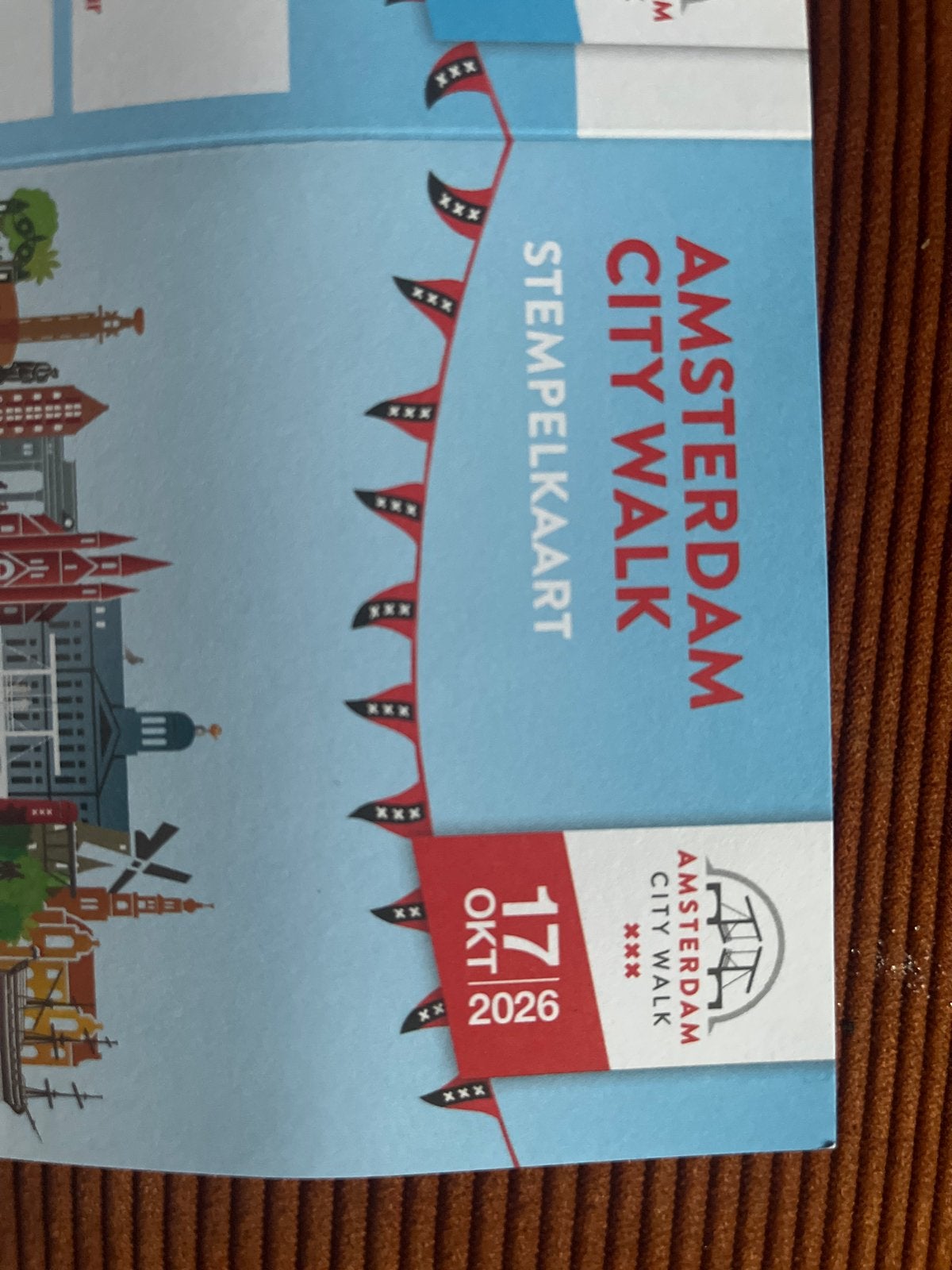 Amsterdam City Walk kaart 10km met shirt XL inclusief €35,—, Eén persoon