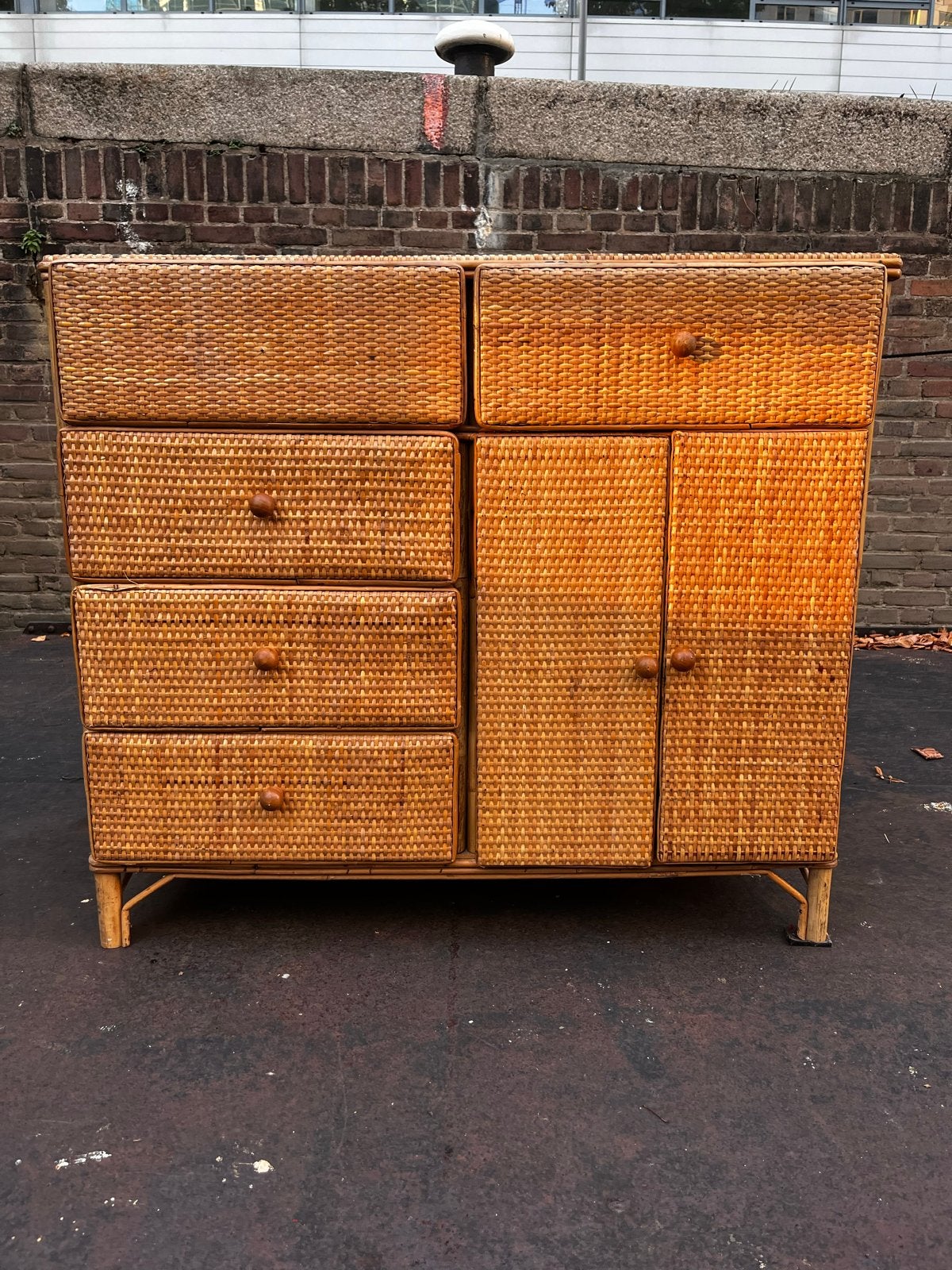 Rotan ladekast/dressoir - 93x80x44 cm, Huis en Inrichting, Ophalen, Gebruikt