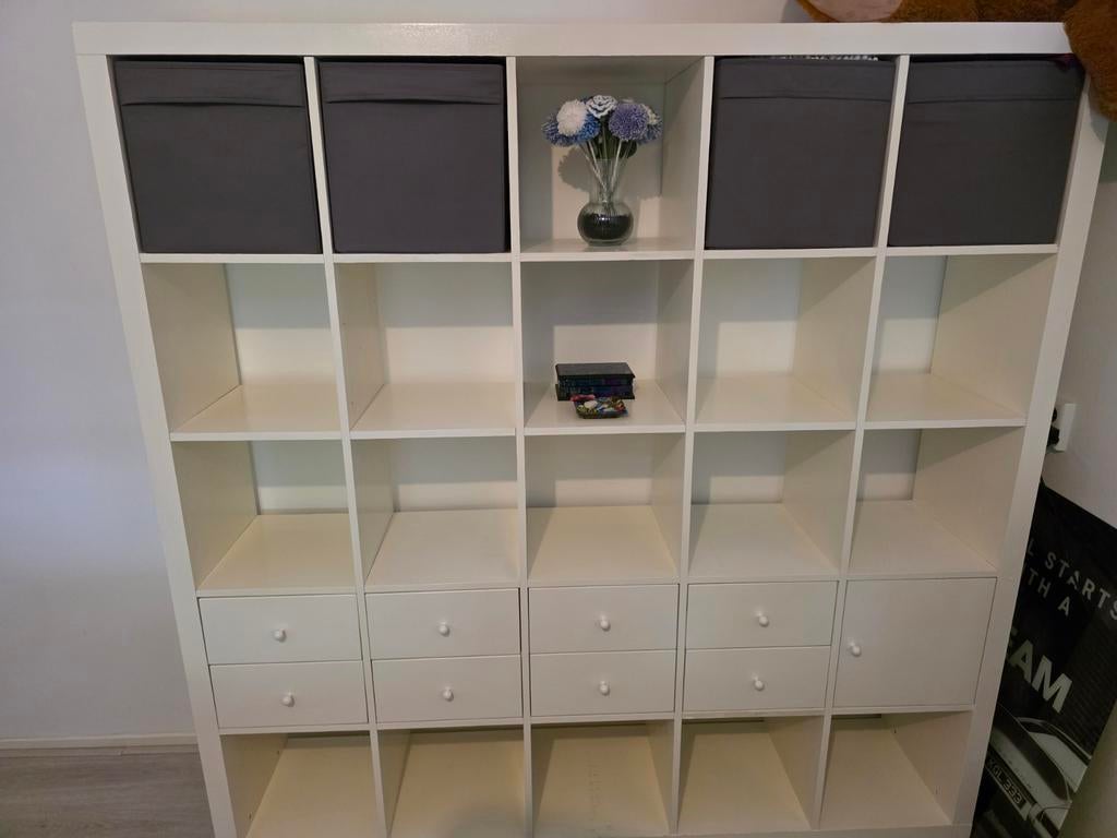 Vakken kast wit met lades en mandjes, Ophalen, 25 tot 50 cm, 150 tot 200 cm