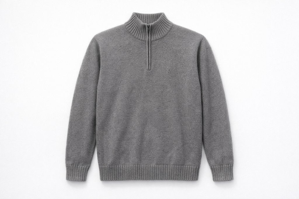 Grijze Eddie Bauer trui met halve rits – maat L, Kleding | Heren, Maat 52/54 (L), Ophalen of Verzenden, Zo goed als nieuw, Grijs