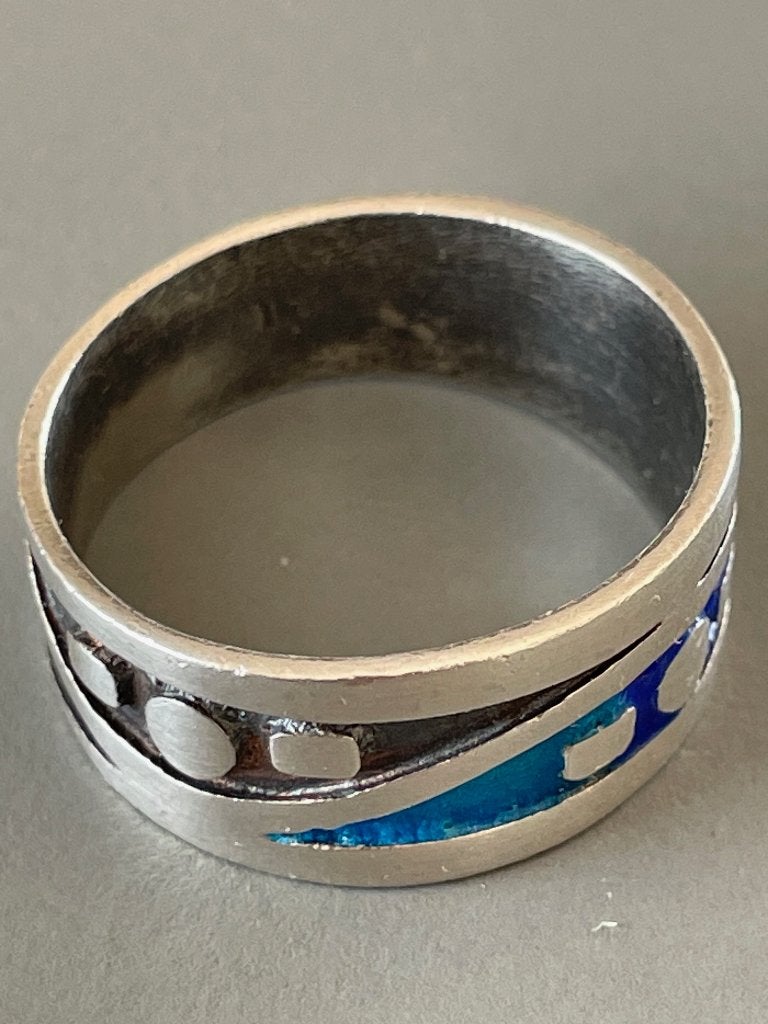 Zilveren tribal ring, Sieraden, Tassen en Uiterlijk, Antieke sieraden, Ophalen, Zilver, Ring