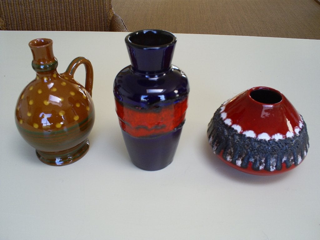 Vazen 3 stuks mid-century, Ophalen of Verzenden