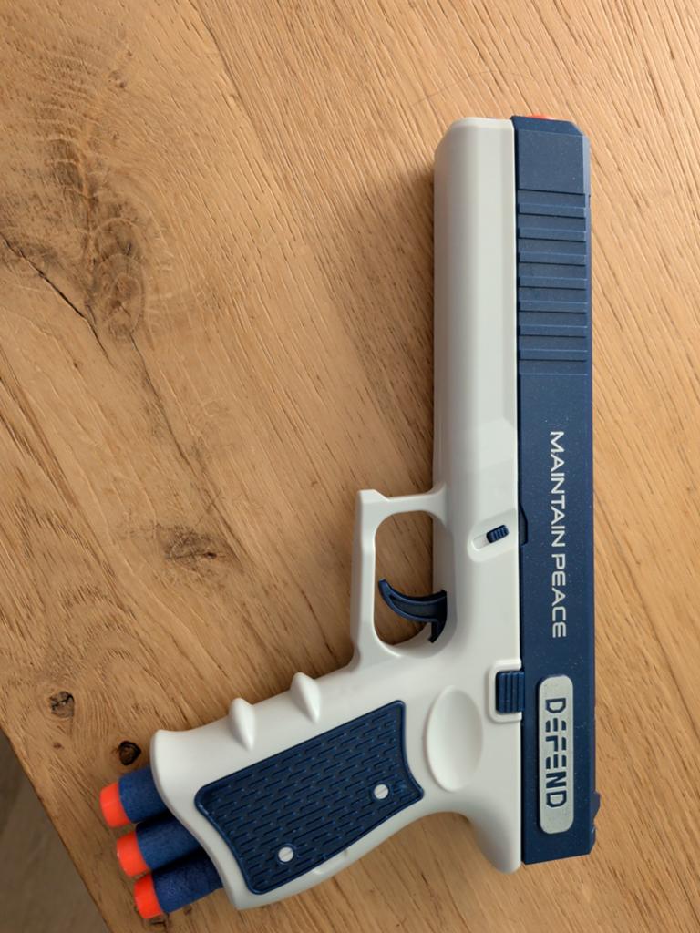 Speelgoedpistool met 5 pijlen, Ophalen of Verzenden, Gebruikt