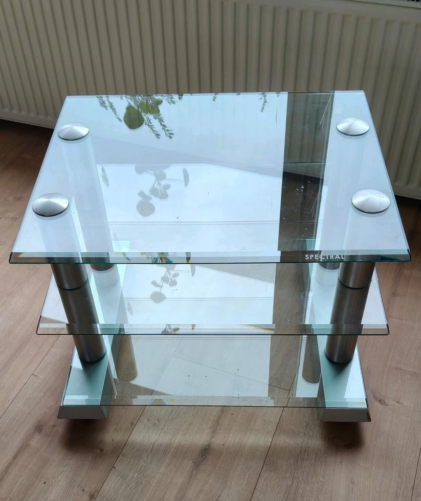 Glazen tv kastje van Spectral, Ophalen, Gebruikt, 50 tot 100 cm, 50 tot 100 cm