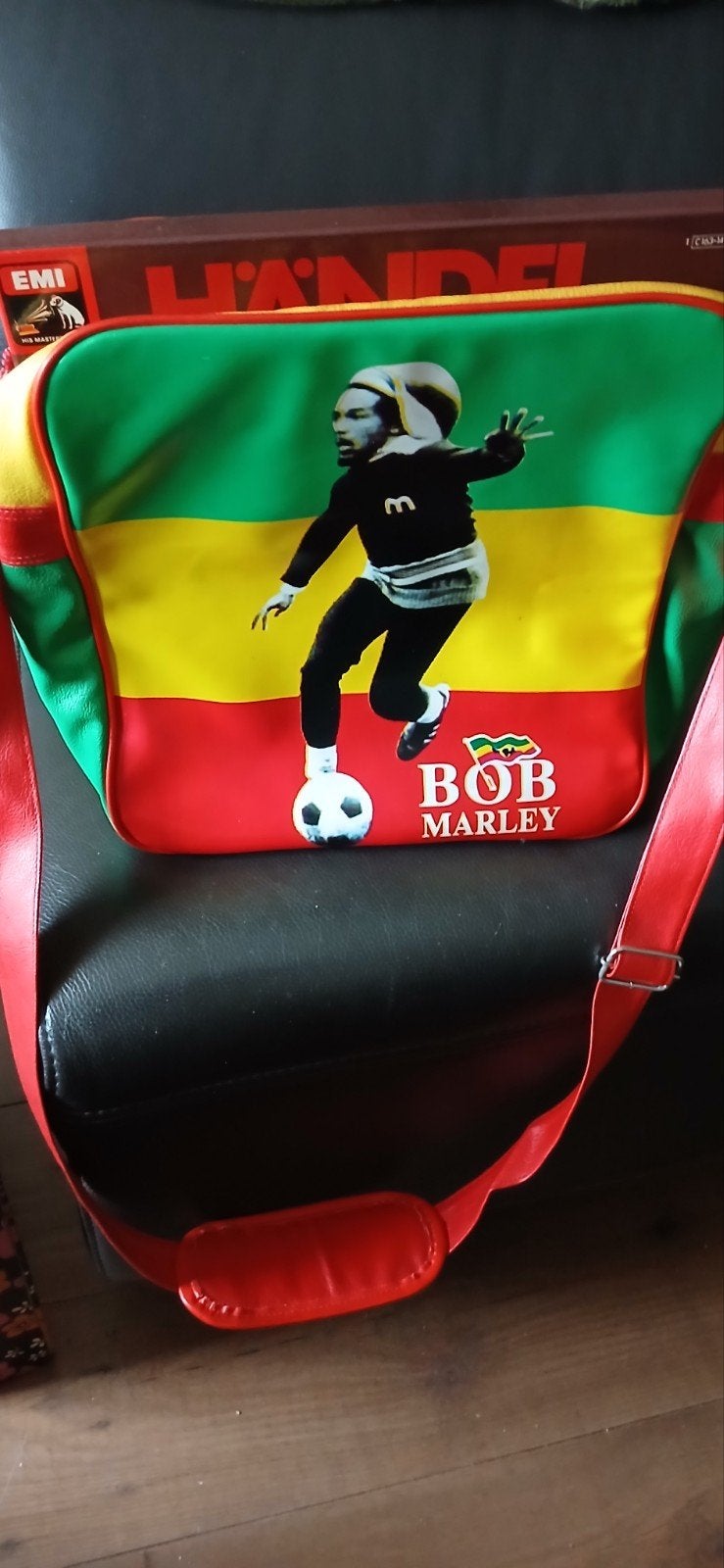 Vintage Vinyl Bob Marley Schoudertas Jamaica kleuren 70/80er, Cd's en Dvd's, Ophalen of Verzenden, Gebruikt