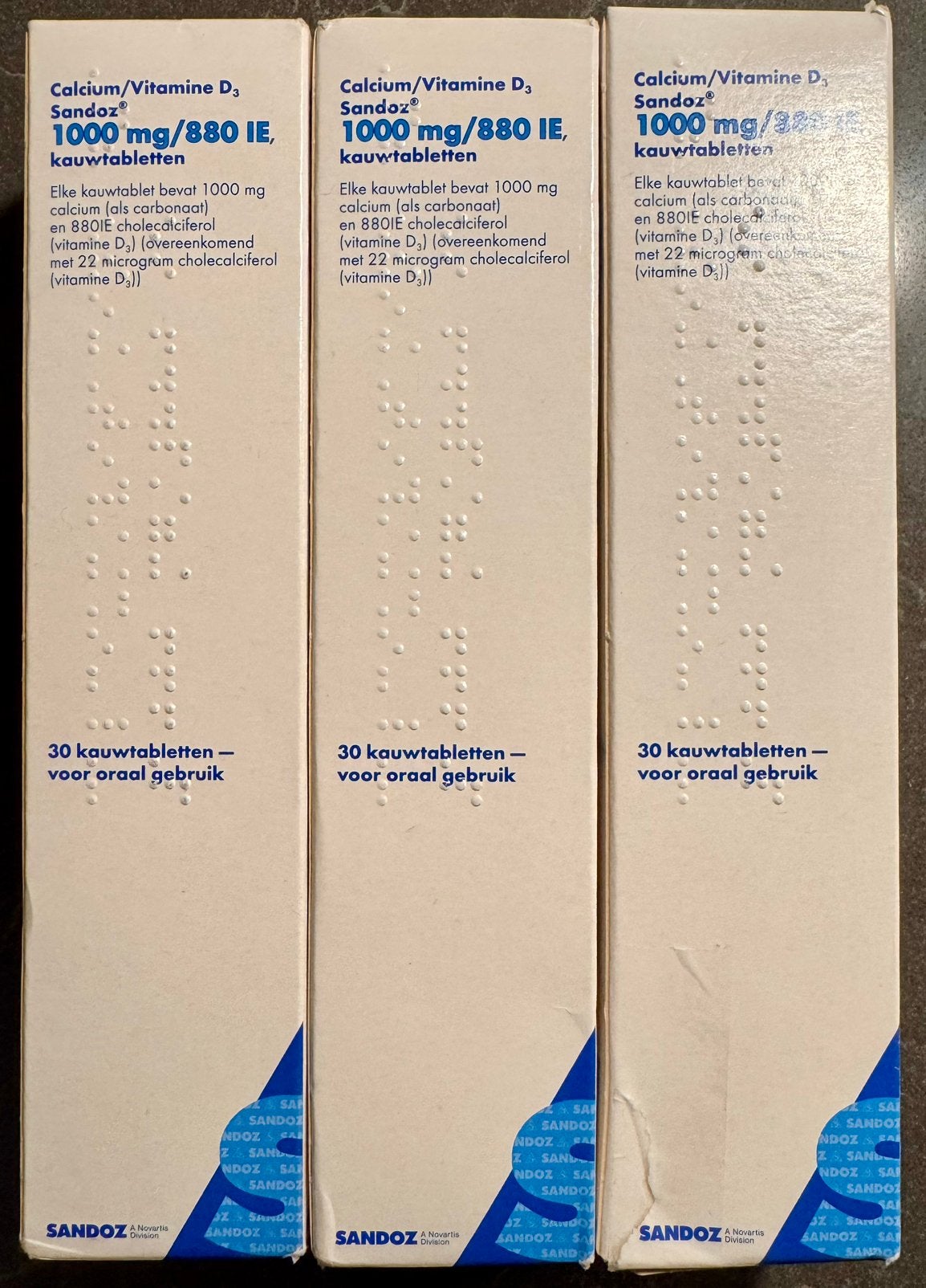 Aanbieding!!! Calcium/vit D3 Sandoz kauwt. 1000mg/880ie 90st, Ophalen of Verzenden, Nieuw, Overige typen