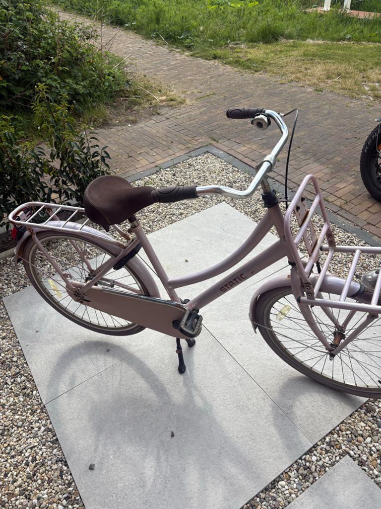 Mooie meisjesfiets Static - achterband lek, verder topstaat, Fietsen en Brommers, 26 inch of meer, Terugtraprem, Ophalen of Verzenden