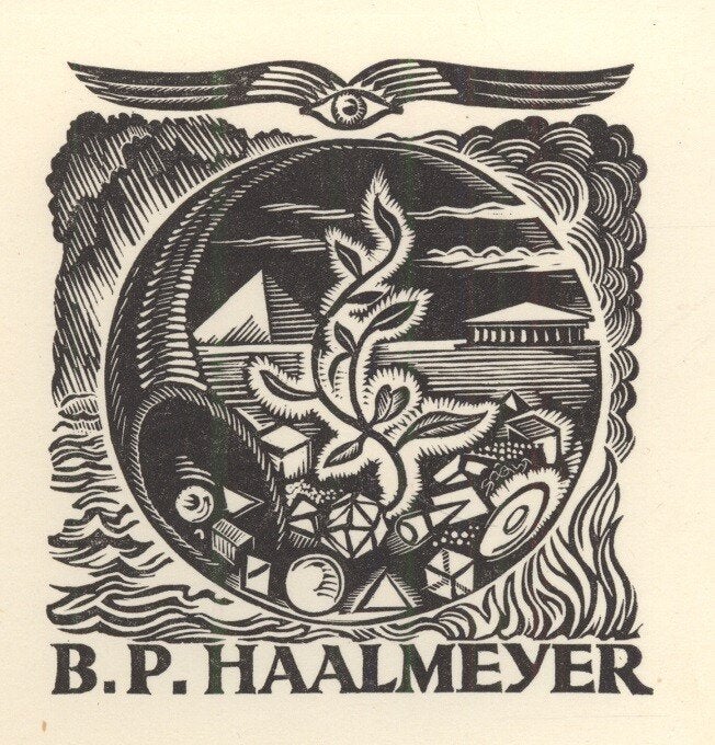 1718 Ex Libris Nederland : Thijs Mauve, 1958, Verzenden, Ex libris