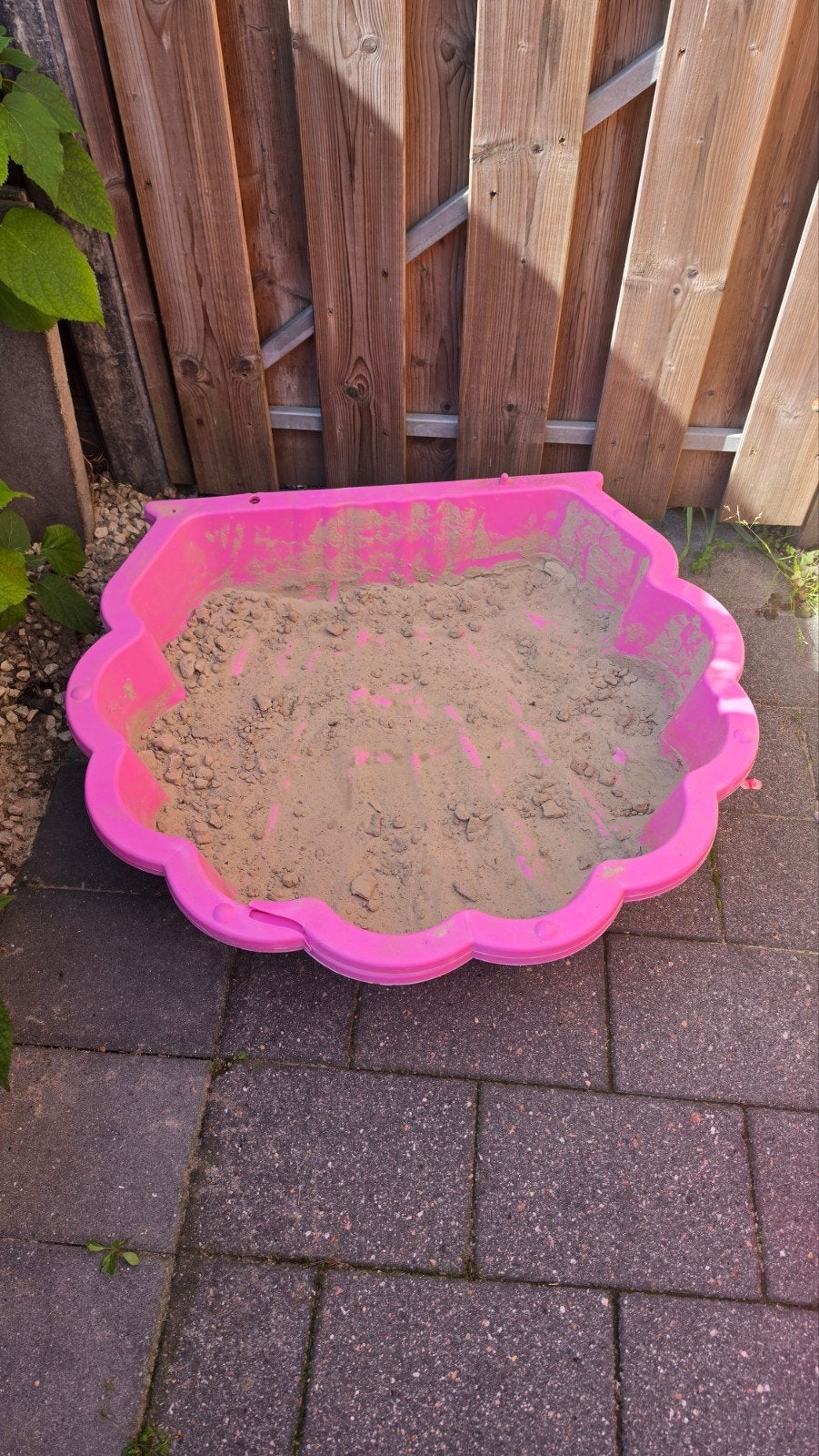 gratis - Roze zandbak in schelpvorm 2delen, Ophalen, Gebruikt