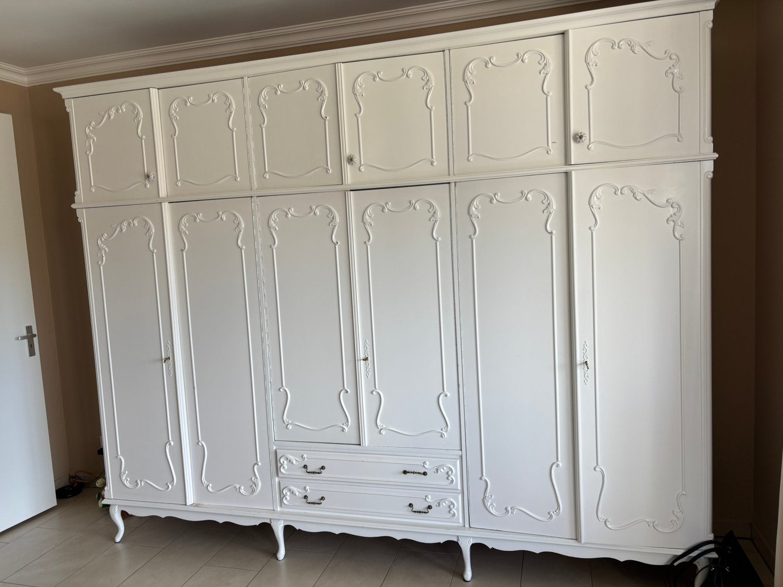 Brocante queen ann kledingkast, Gebruikt, 200 cm of meer, 200 cm of meer, 50 tot 75 cm