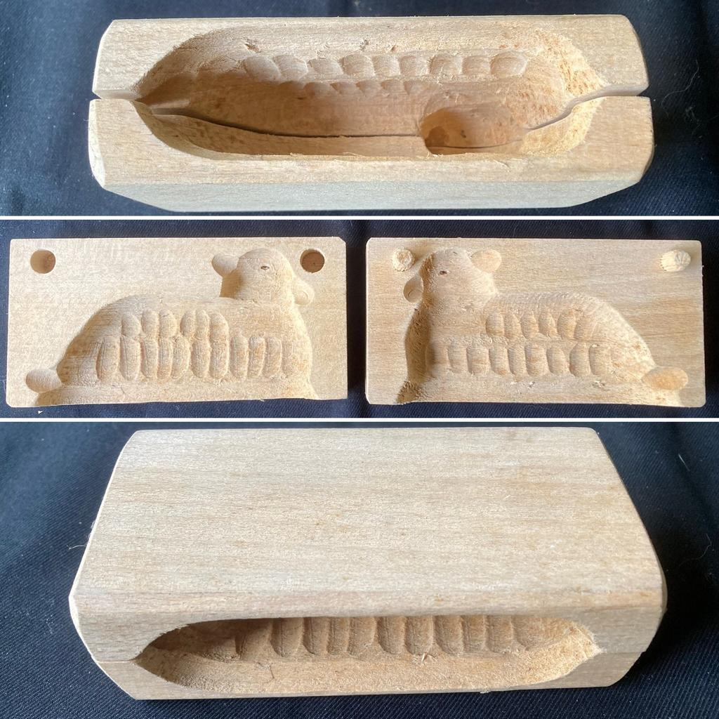 🌿 Pasen ,” VINTAGE HOUTEN MAL VOOR BOTER LAMMETJE “🌿, Antiek en Kunst, Verzenden