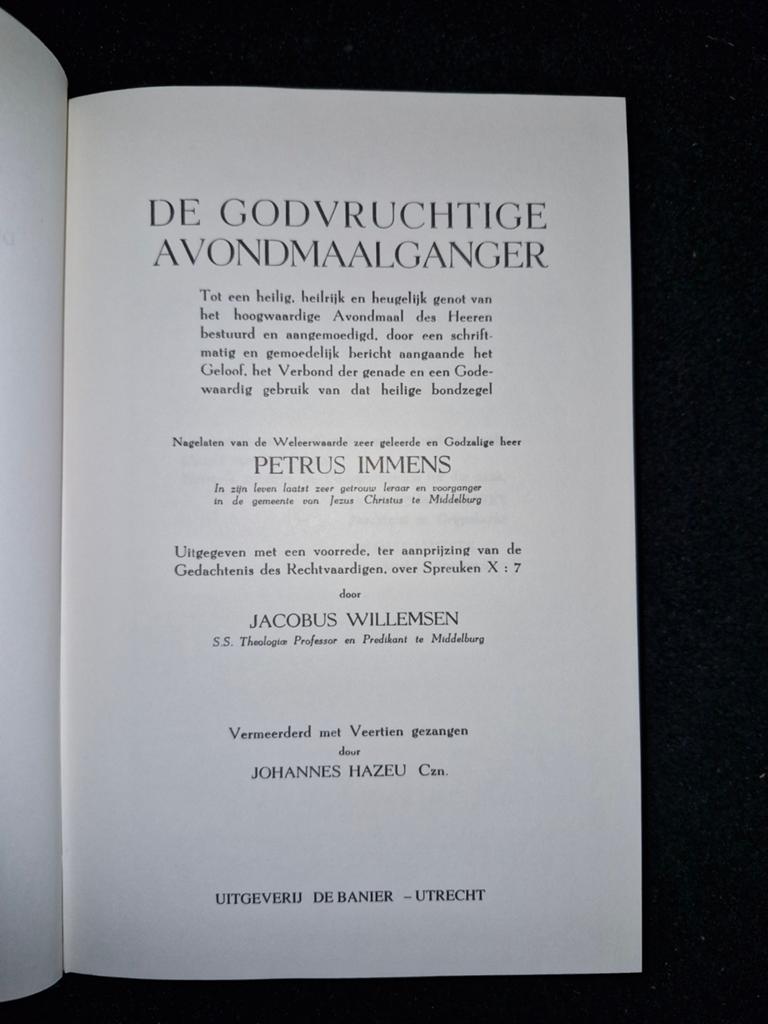 De Godvruchtige Avondmaalganger - Petrus Immens, Boeken, Ophalen of Verzenden, Gelezen, Petrus Immens, Christendom | Protestants
