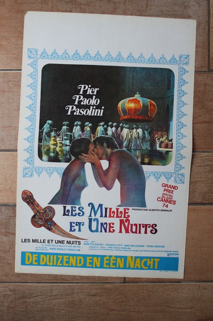 filmaffiche Arabian Nights 1974 filmposter, Rechthoekig Staand, Ophalen of Verzenden, Zo goed als nieuw, A1 t/m A3