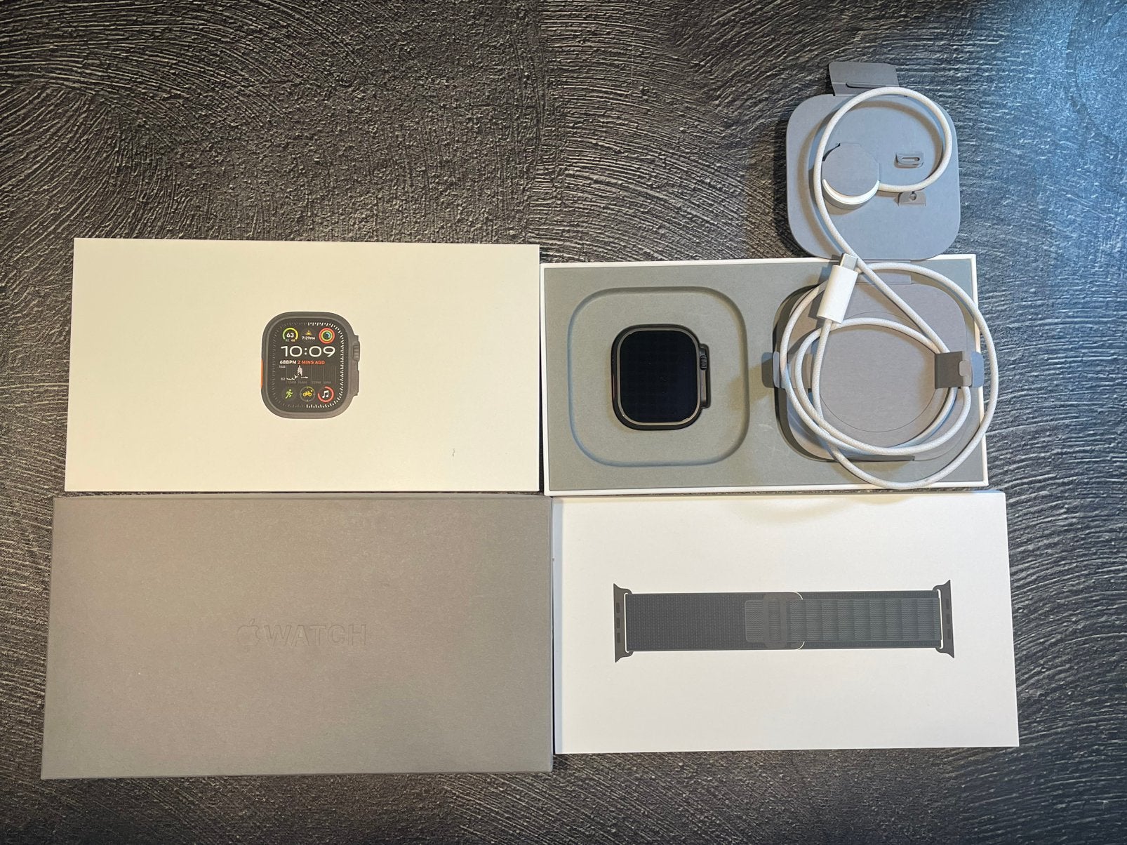 Apple watch Ultra 2, black titanium, Ophalen, Zo goed als nieuw, Groen, IOS