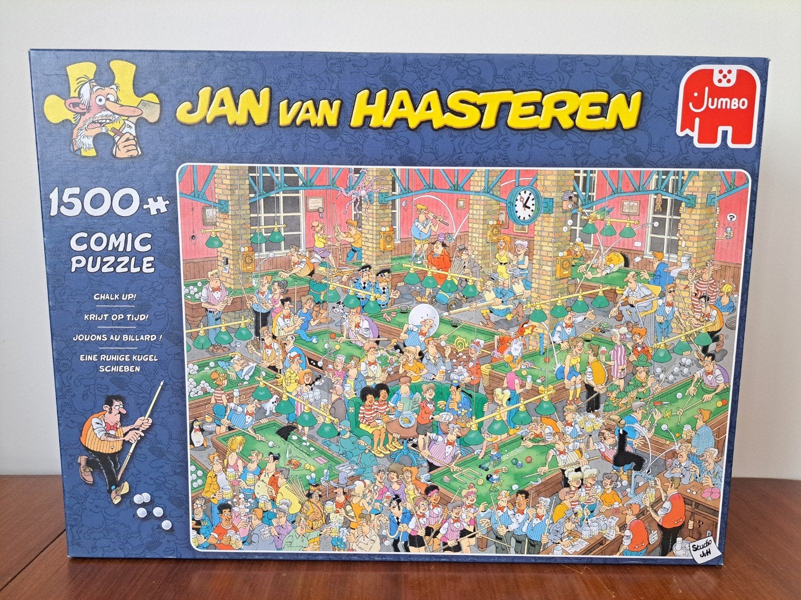 Jan van Haasteren 1500 stukjes - Chalk Up! (Biljart), Ophalen of Verzenden, 500 t/m 1500 stukjes, Zo goed als nieuw, Legpuzzel