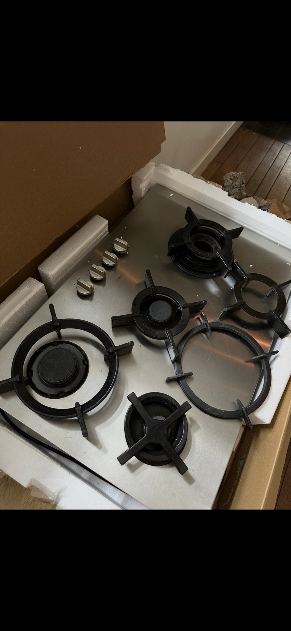 Gasstel met wokbrander - gebruikt, Ophalen, 4 kookzones, Zo goed als nieuw, Inbouw