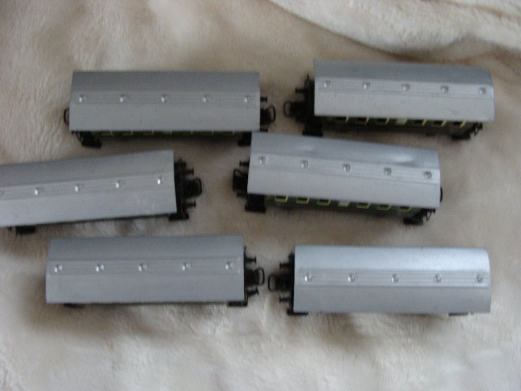 6 X GROENE WAGONs MARKLIN, Wisselstroom, Gebruikt, Wagon, Ophalen of Verzenden