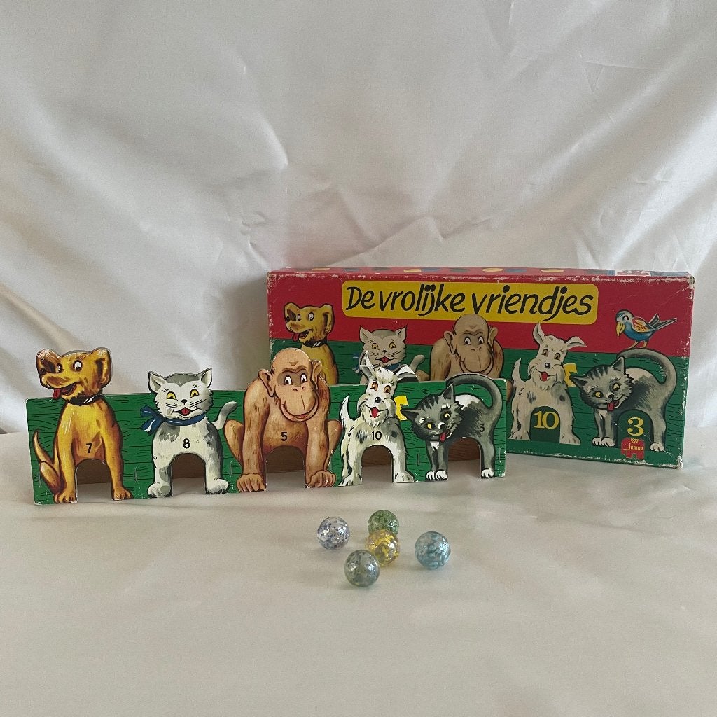 Vintage Jumbo De Vrolijke Vriendjes Knikkerwerpspel, Verzamelen, Ophalen of Verzenden, Gebruikt