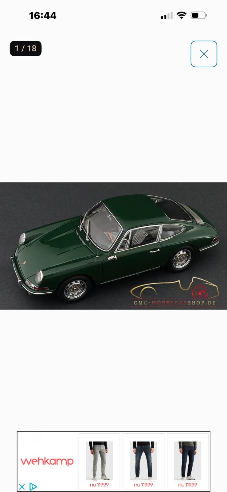 Zoek onderdelen cmc Porsche 911   1:18, Hobby en Vrije tijd, Modelauto's | 1:18, Ophalen of Verzenden, Zo goed als nieuw, Auto