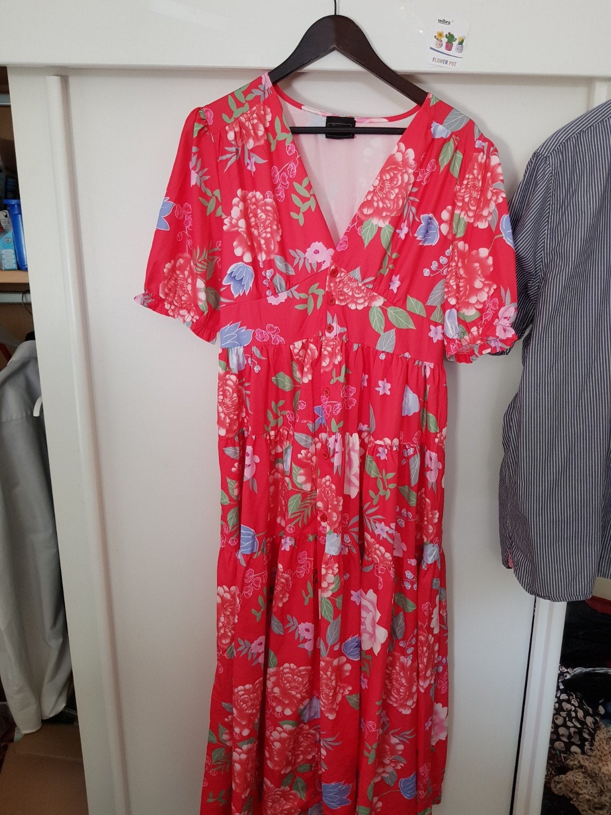 pvc colection  mooie fleurige  zomer jurk mt l, Kleding | Dames, Verzenden, Nieuw, Onder de knie