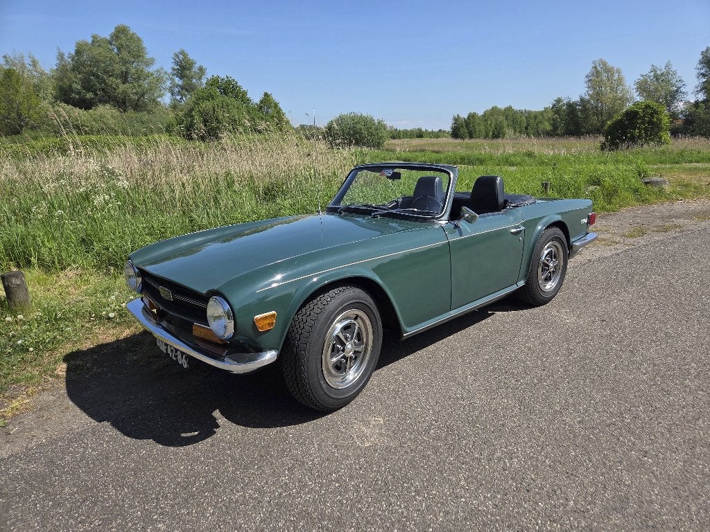 Triumph TR6 2.5lt 1969 Groen, Auto's, Triumph, Zwart, 2498 cc, Leder, Handgeschakeld