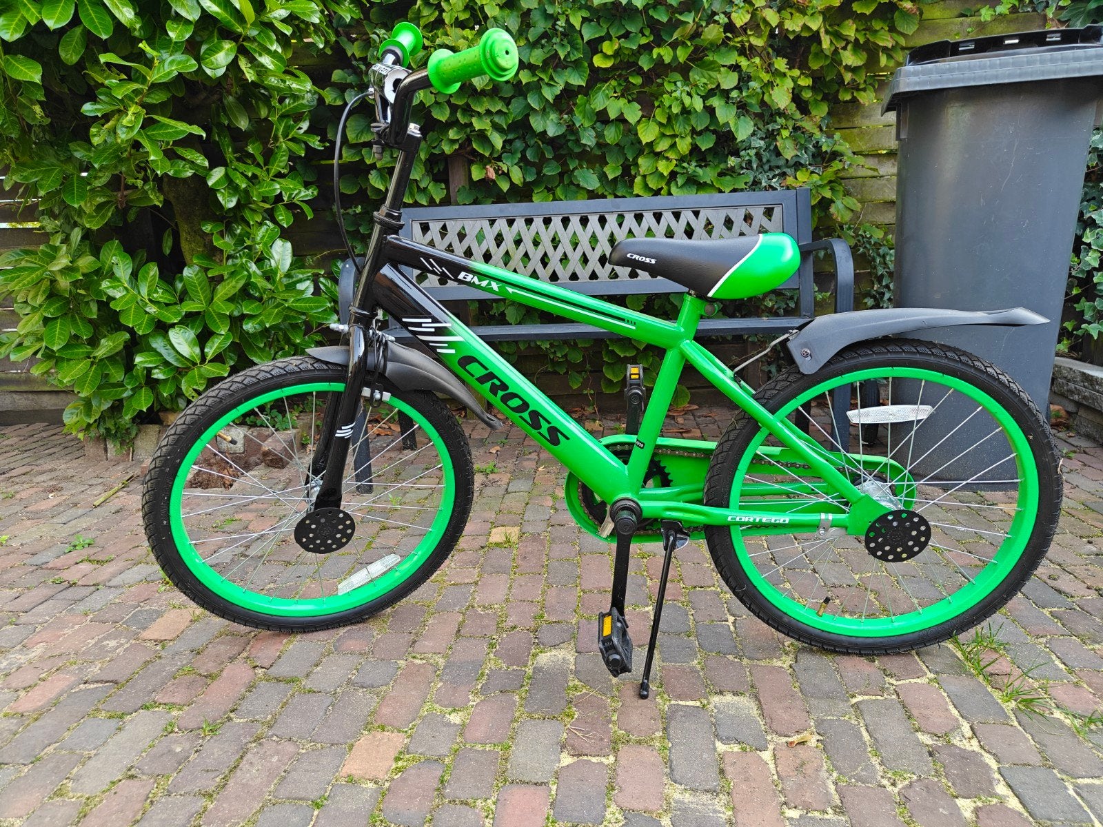 ZGAN: BMX Cortego 20 inch - Groen/Zwart, Ophalen, 16 tot 20 inch, Staal, Velgrem
