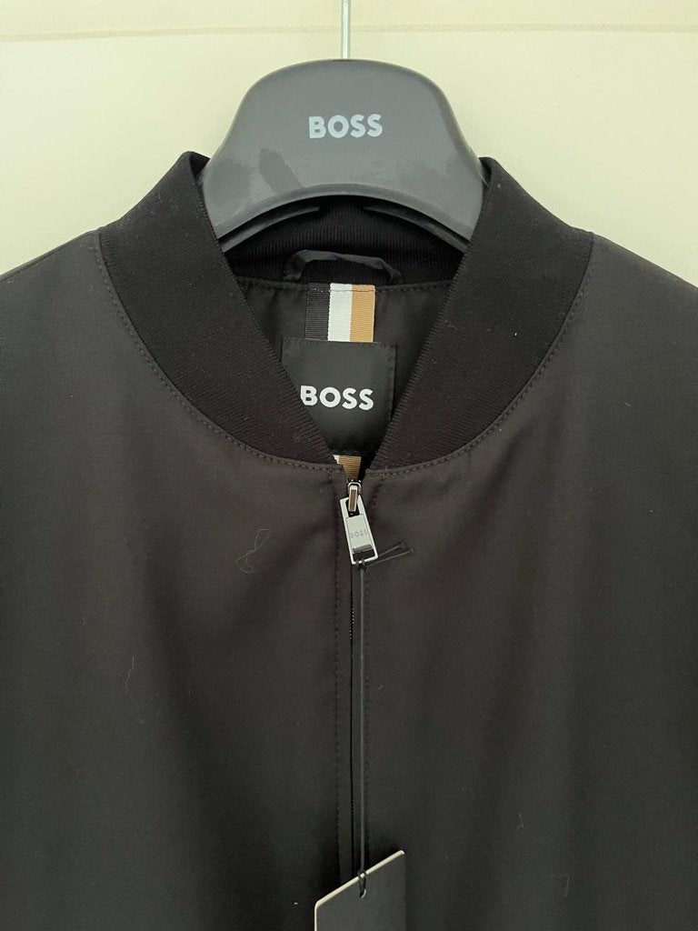 Nieuwe BOSS Zwarte Bomberjack - Maat 52 (L) 100% Wol, Kleding | Heren, Jassen | Zomer, Maat 52/54 (L), BOSS, Zwart, Nieuw