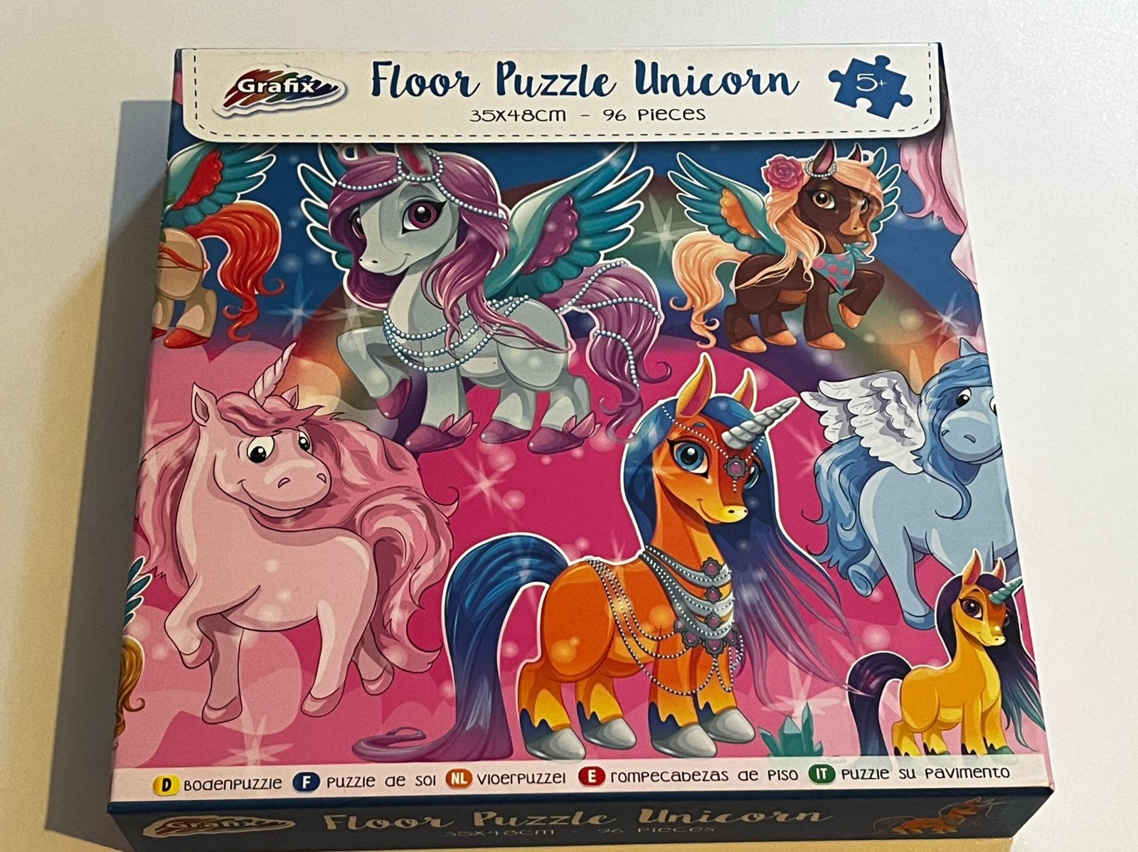 Grafix Puzzel unicorn 96 stukjes, Ophalen, Meer dan 50 stukjes, Zo goed als nieuw, 4 tot 6 jaar