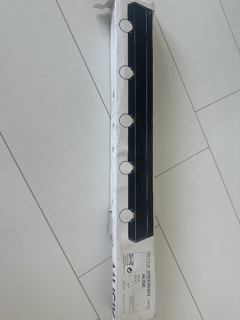 Ikea MUSIK lamp zwart voor boven spiegel make-up, Ophalen, Gehele gezicht, Zwart, Nieuw