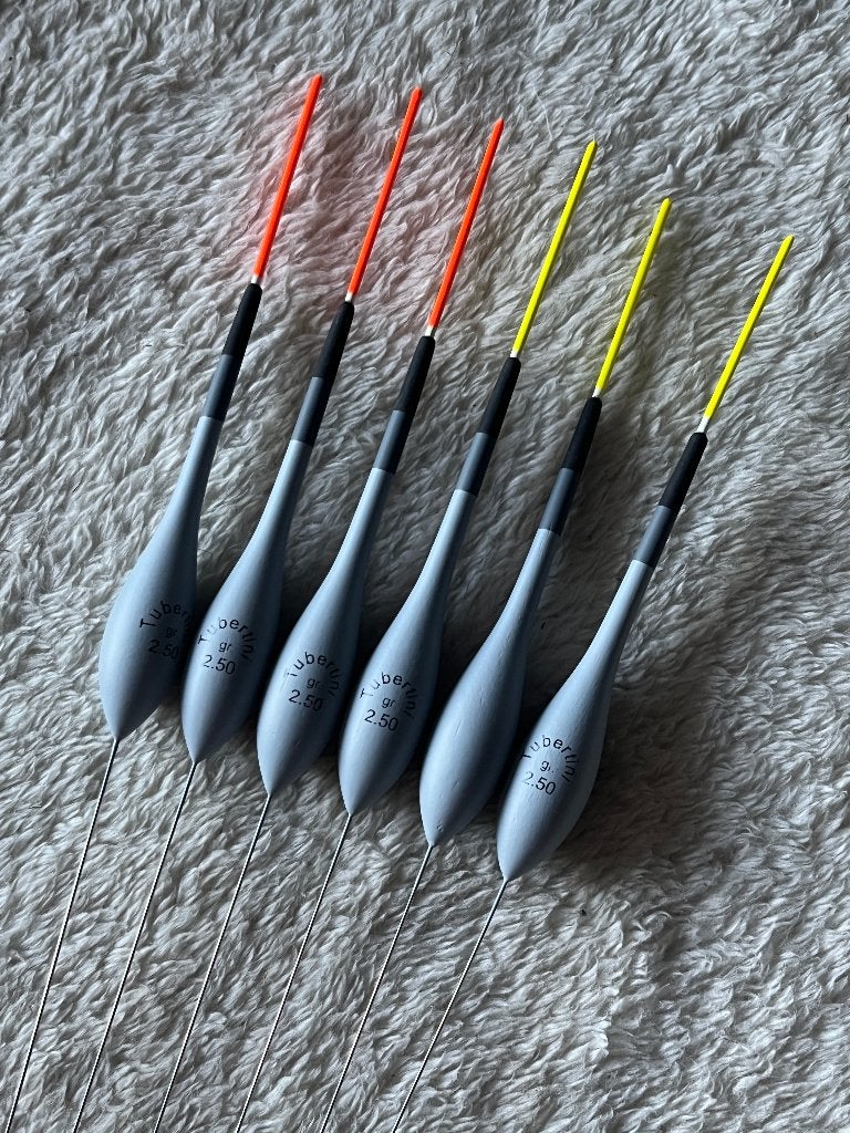 adv 142 / NIEUW set 6 dobbers TUBERTINI 2,50gr, Ophalen of Verzenden, Nieuw, Dobber of Lood