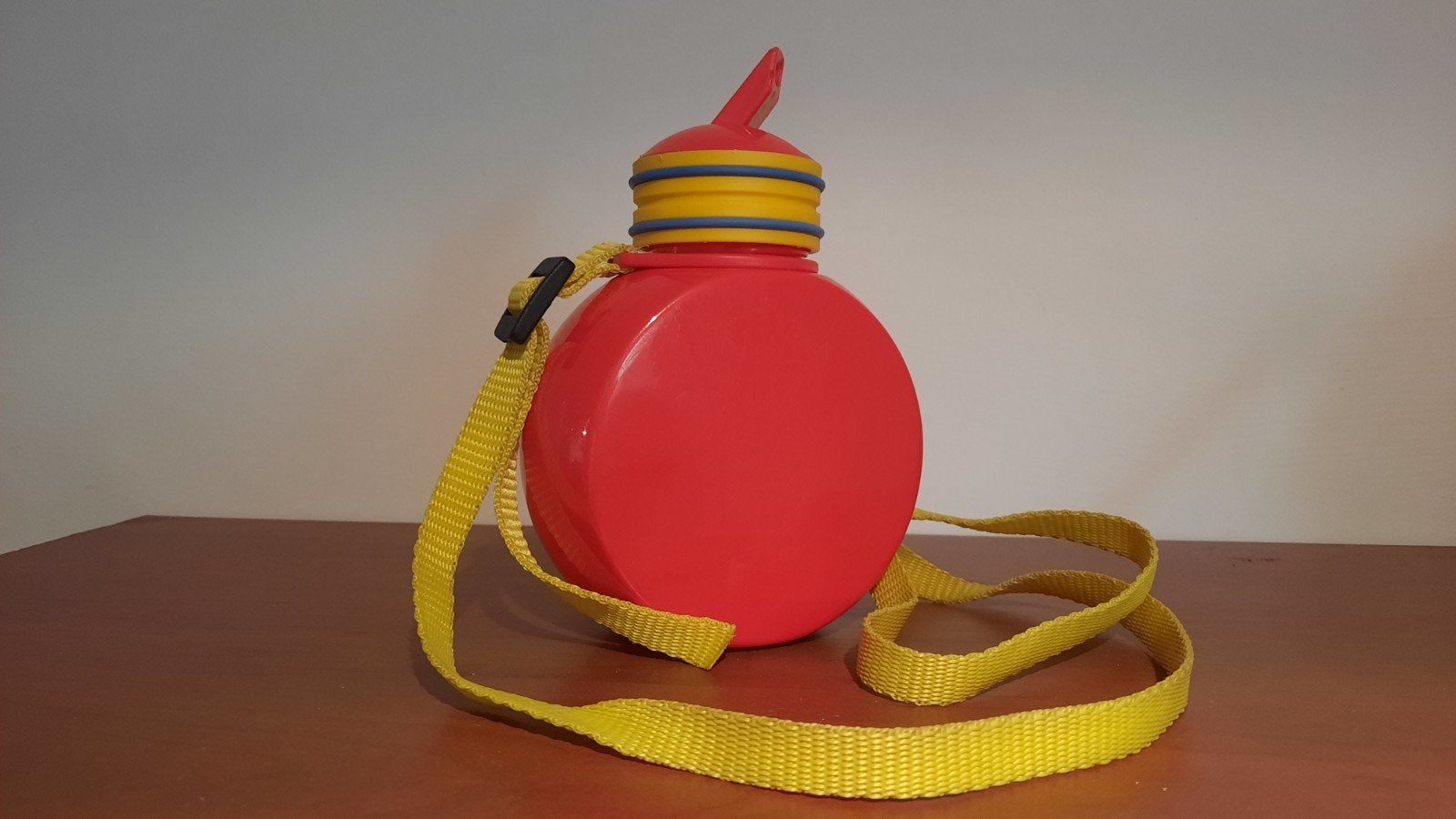 Vintage Drinkfles met Draagband (Rood/Groen), Ophalen of Verzenden, Gebruikt
