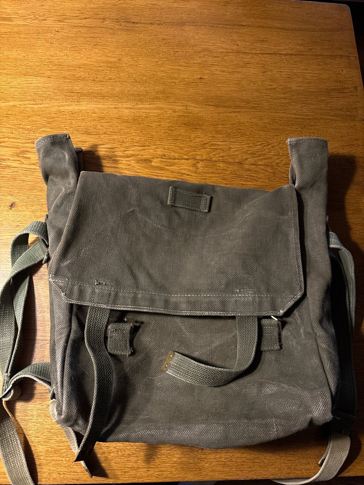 Vintage Leger Rugzak - Stevige Canvas Tas, Overige merken, Gebruikt, 25 tot 40 cm, Ophalen of Verzenden