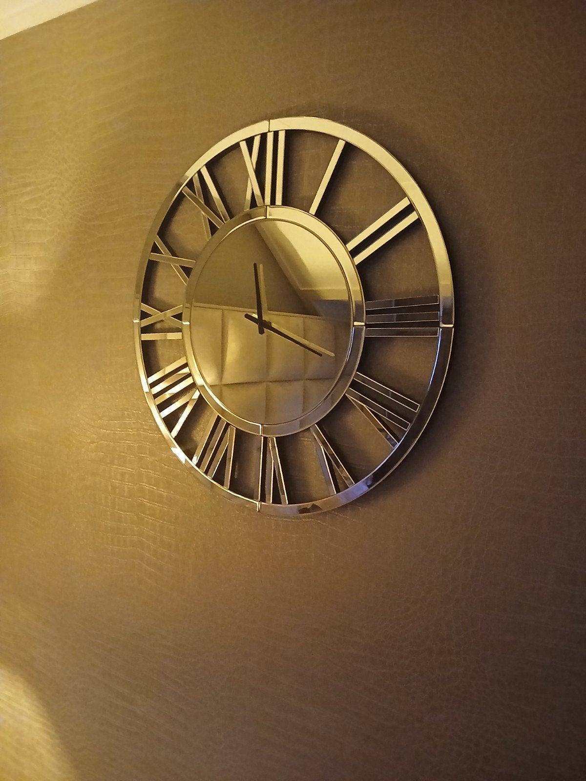 XXL Spiegelglas Klok 80 cm - Romeinse Cijfers, Ophalen of Verzenden, Wandklok