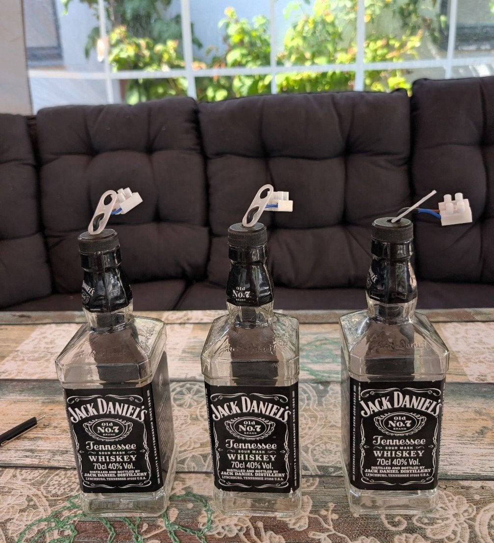 Jack Daniels hanglamp(en) - Unieke decoratie mancave, Gebruikt, Glas, Industrieel, Uniek, Bar decoratie, E27 (groot)