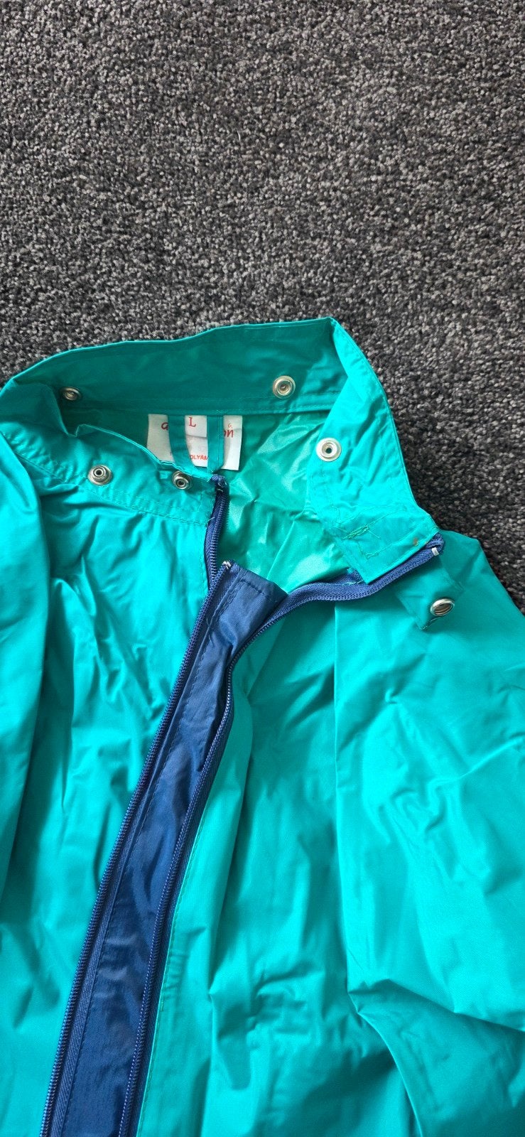 Vintage regenpak - Groen, paars, blauw, Onbekend, Ophalen of Verzenden, Gedragen