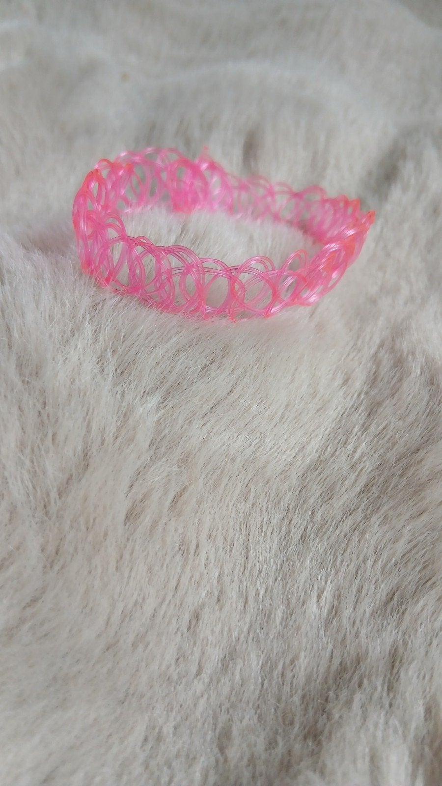 Roze Choker Ketting - Trendy en Stijlvol, Ophalen, Zo goed als nieuw, Roze, Overige materialen