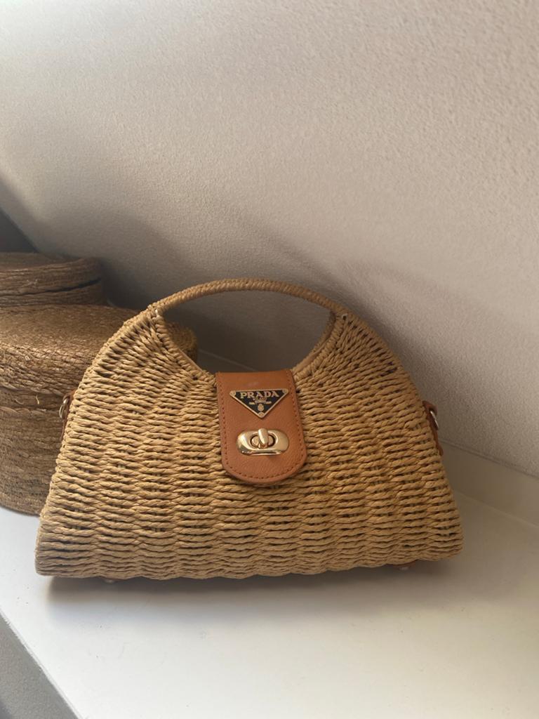 Zomerse tas prada style, Ophalen, Gebruikt, Beige, Handtas