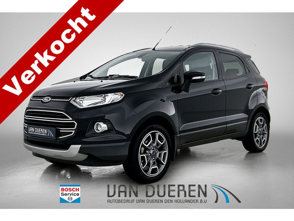 Ford EcoSport 1.0 EcoBoost Titanium Climate control, Parkeer, Auto's, Ford, Gebruikt, Ecosport, Leder en Stof, Zwart
