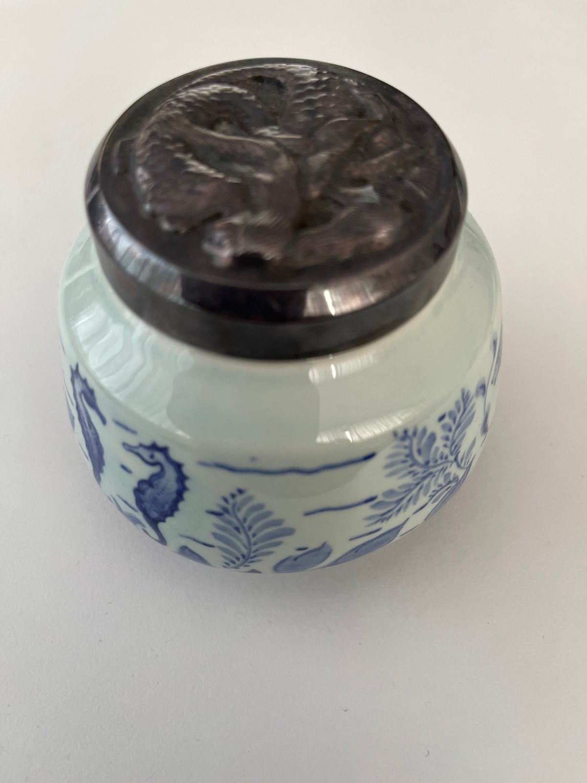 Vintage Delftware potje met 'NEDLLOYD LINES' deksel, Ophalen of Verzenden