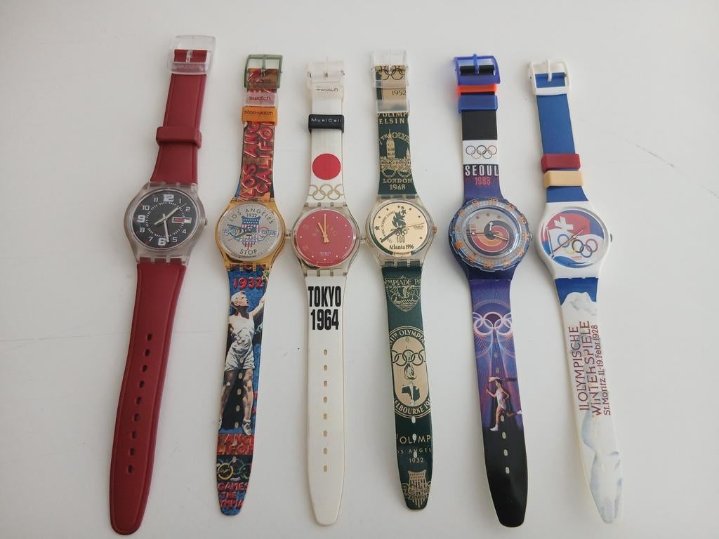 Swatch Olympische Spelen Horloges Collectie, Kunststof, Gebruikt, Polshorloge, Swatch