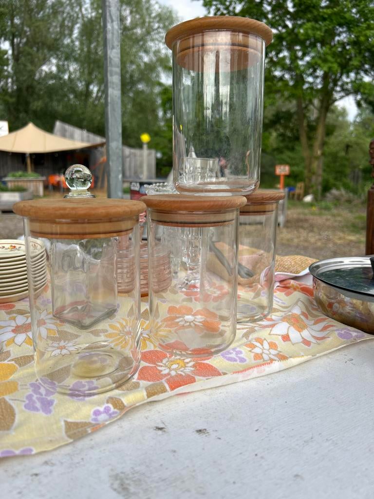 Vier glazen vintage bodum potten, Ophalen of Verzenden