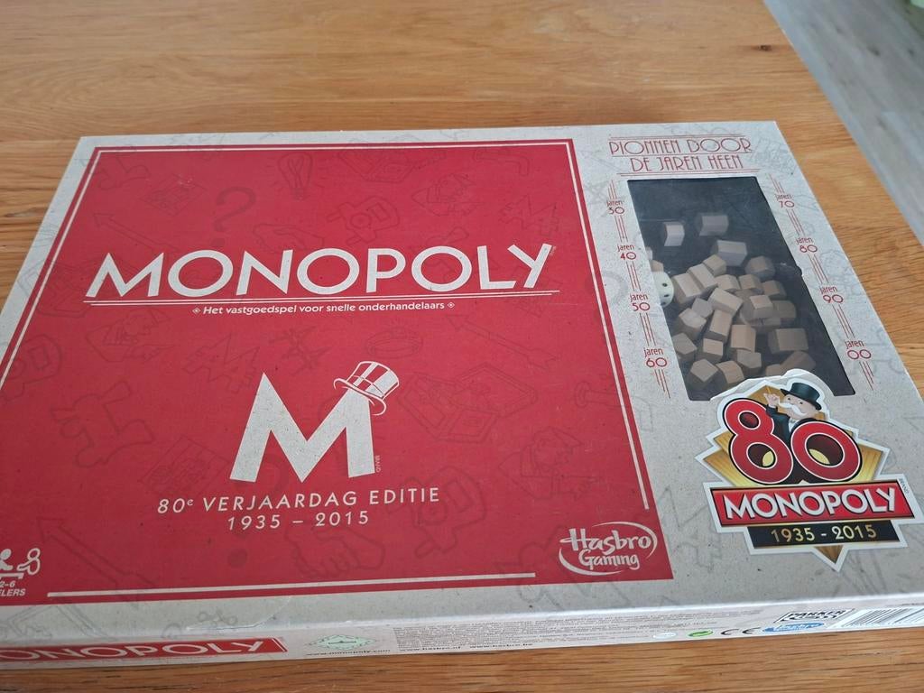 Monopoly 80 verjaardag editie 1935-2015, Ophalen of Verzenden, Zo goed als nieuw