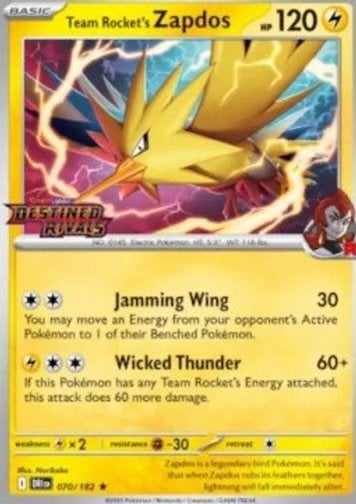 Pokémon Team Rocket's Zapdos DRI STAMPED #070 Sealed Promo, Ophalen of Verzenden, Zo goed als nieuw