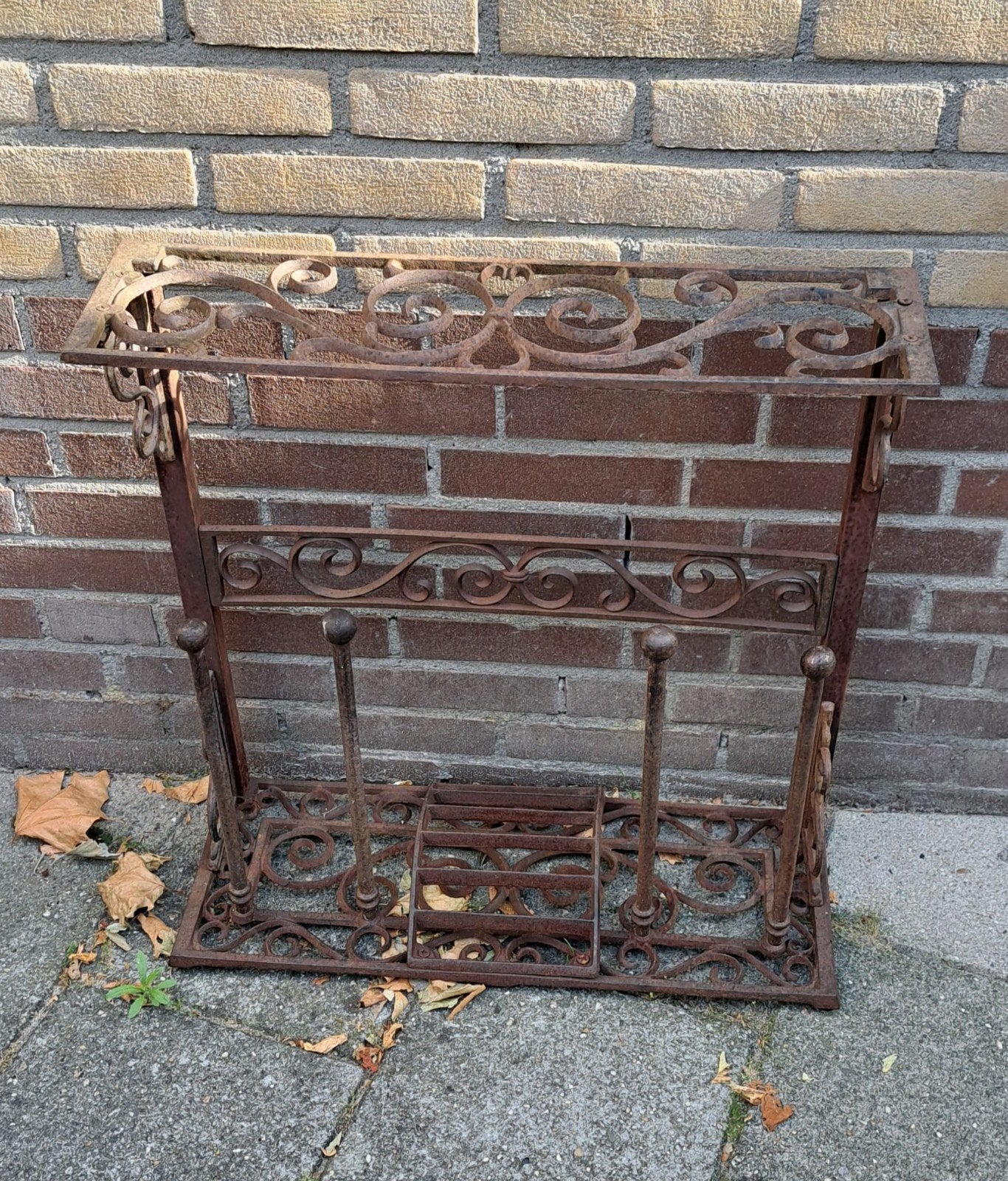 Gietijzeren brocante schoenen/laarzenrek, Ophalen