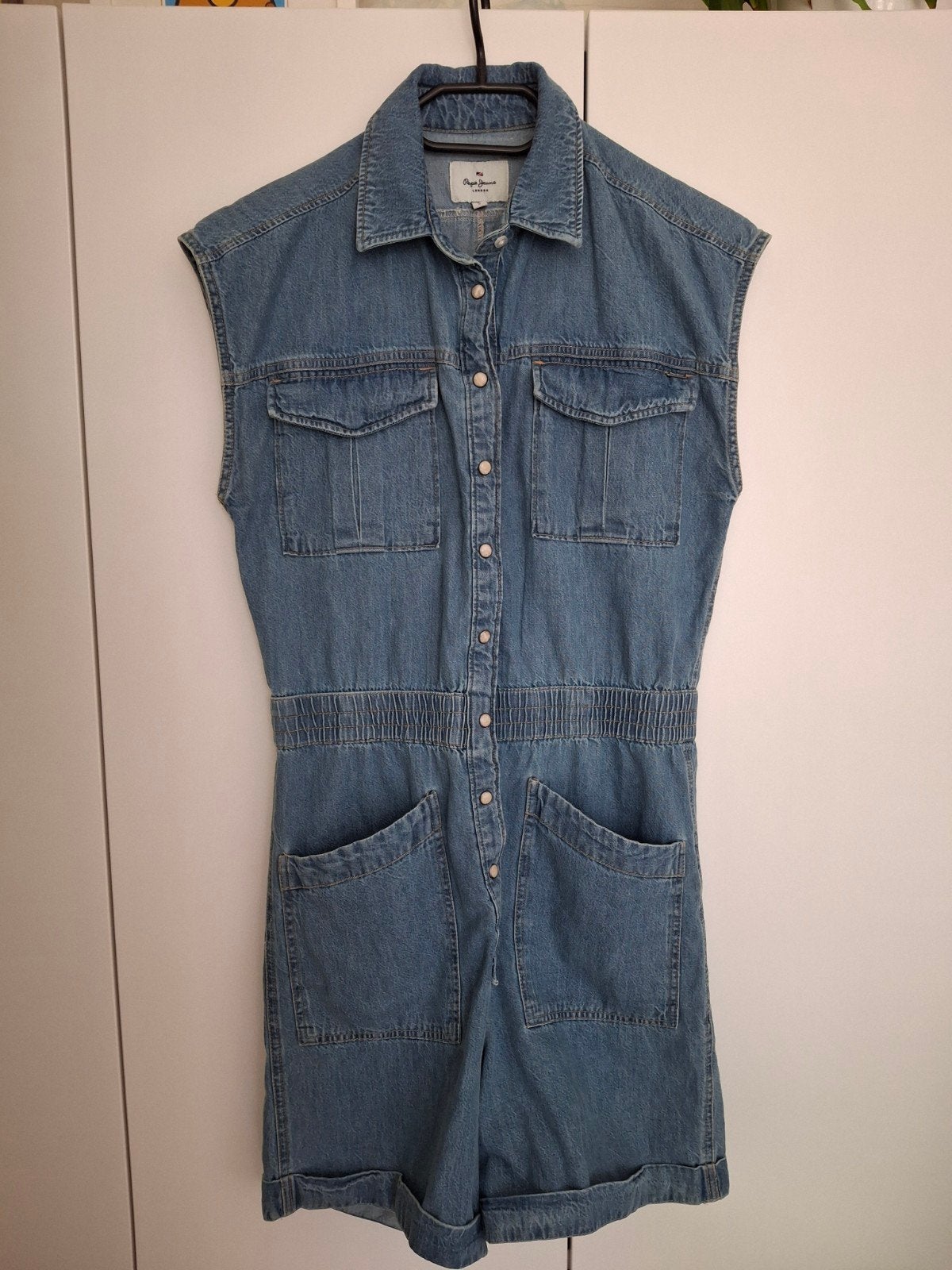 Pepe Jeans playsuit/korte jumpsuit, Blauw, Ophalen of Verzenden, Maat 36 (S), Gedragen
