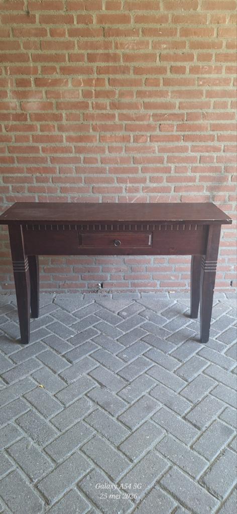 Vintage houten sidetable met lade, Antiek en Kunst, Ophalen