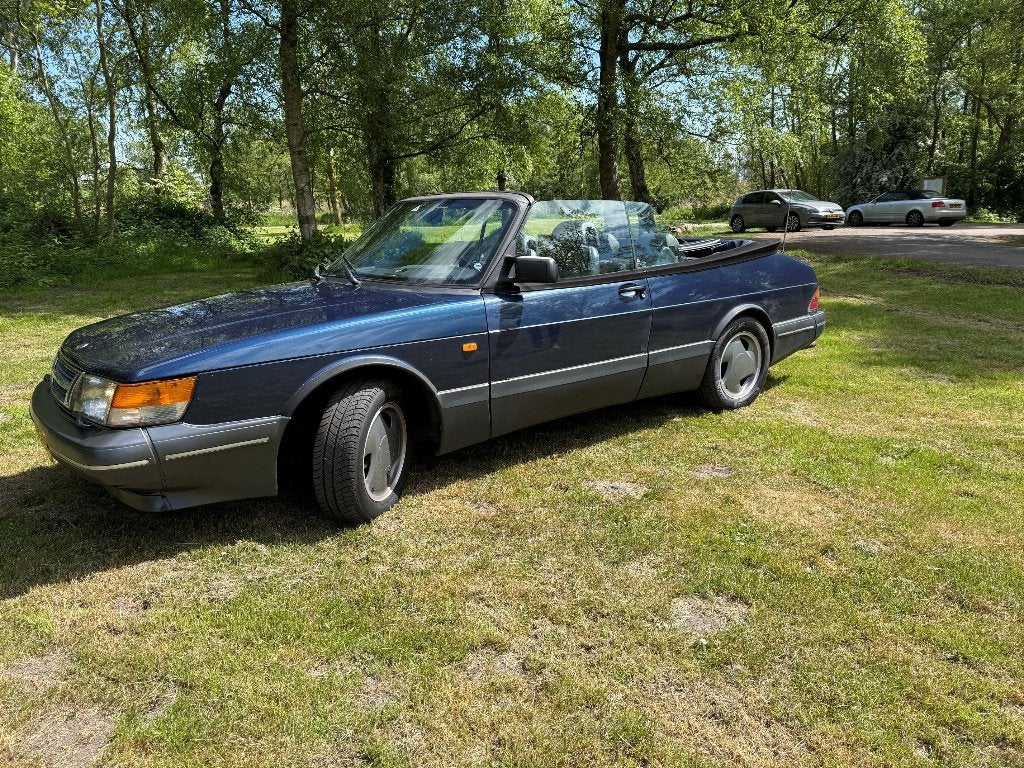 Saab 900 2.0 16 S Cabrio U9 1993 Blauw, Voorwielaandrijving, 1280 kg, Zwart, 4 cilinders